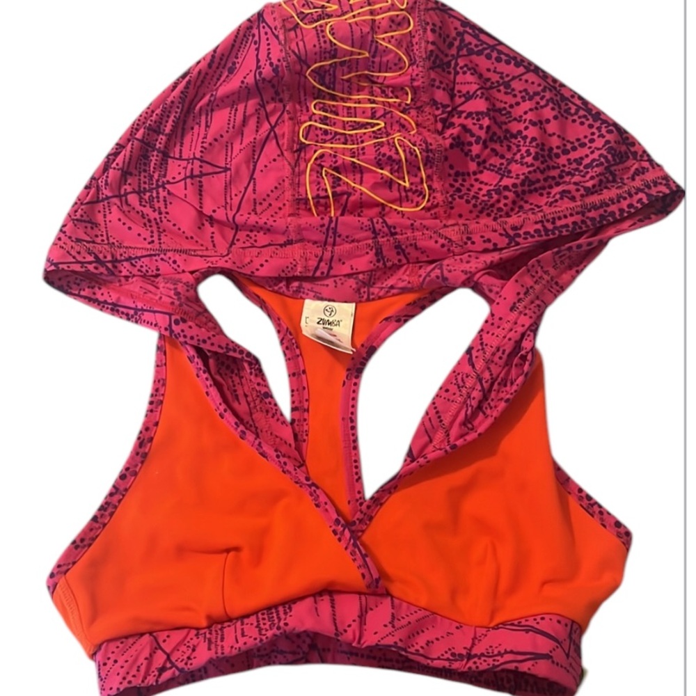 Zumba Fitness brand bra top with hood